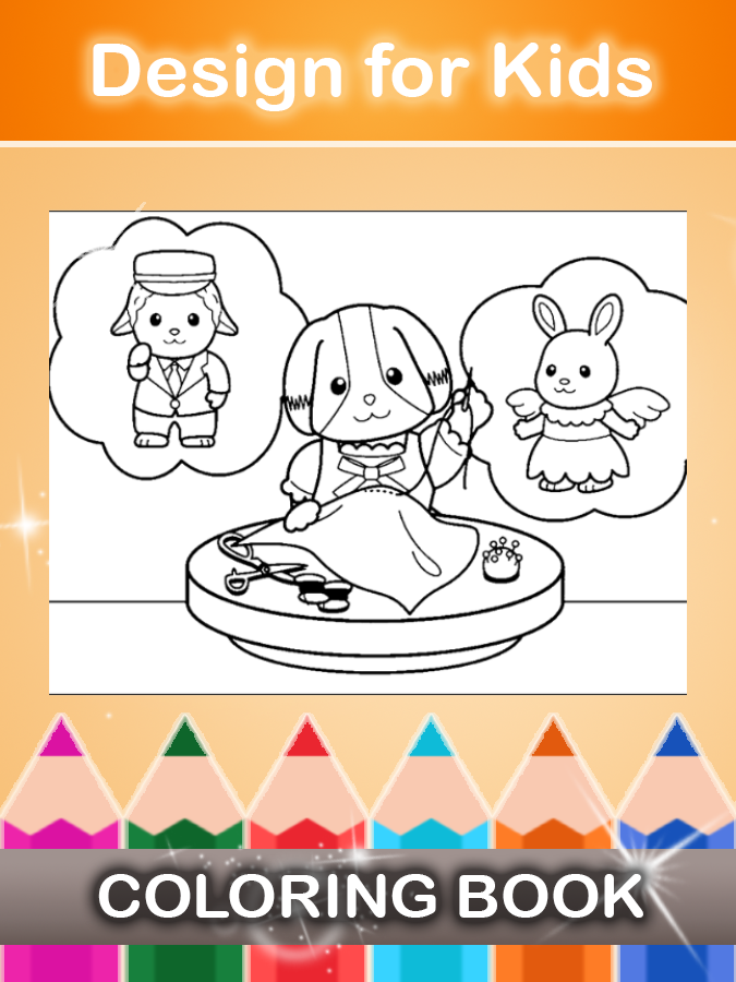 Calico Critters Coloring Pages Screen 1