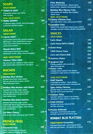 Bombay Blue menu 1