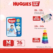 [Hugmar33B - 10% Max 60K Đơn 400K] Tã Dán Huggies Tràm Trà Tự Nhiên Dry M76/L68/Xl62/Xxl56