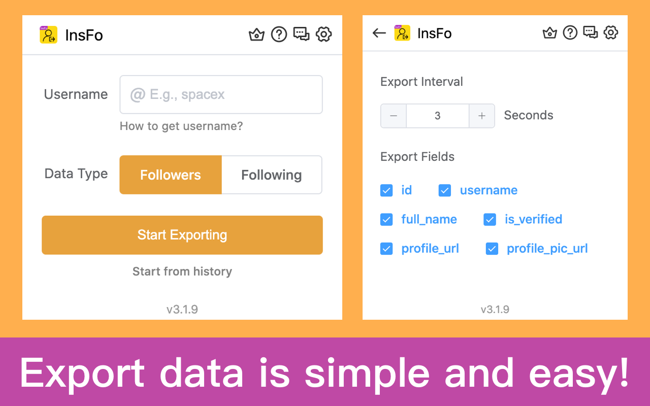 InsFo - Follower Export tool Preview image 3