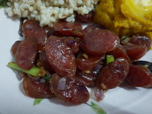 Sauteed Chinese Sausage.