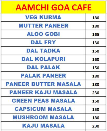 Aamchi Goa Cafe menu 