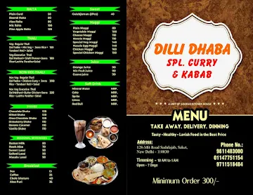 Dilli Dhaba menu 