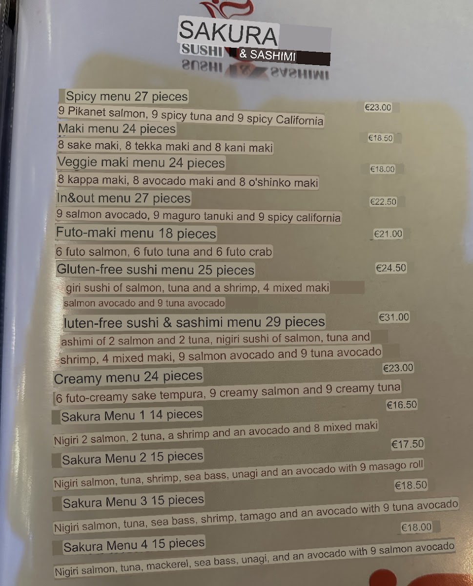 I translated the menu into English so you can see the two gluten free menu options