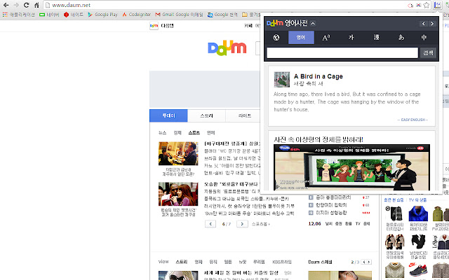 다음 사전 (Daum Dictionary) chrome extension