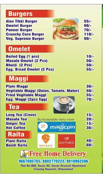 Fresh India Foods Cafe menu 