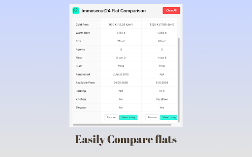 Immoscout24 Flat Comparison screenshot 2