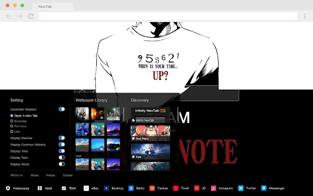 Death Note Pop Anime HD New Tabs Theme