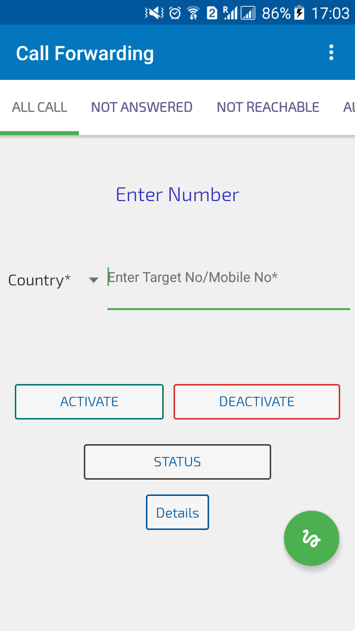 Call Forwarding Screen 1