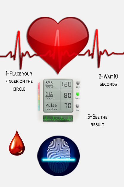 Android application finger blood pressure BP prank screenshort