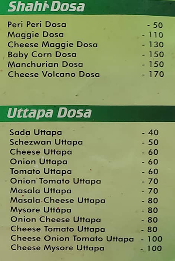 Balaji Dosa Corner menu 