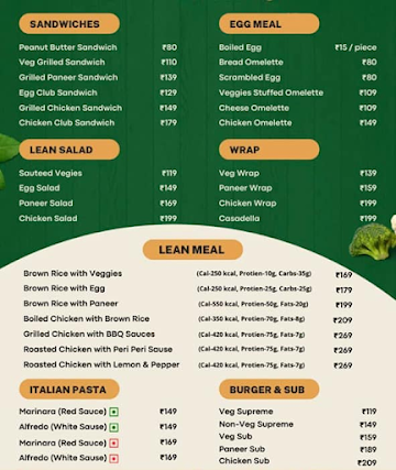 Healthy Adda menu 