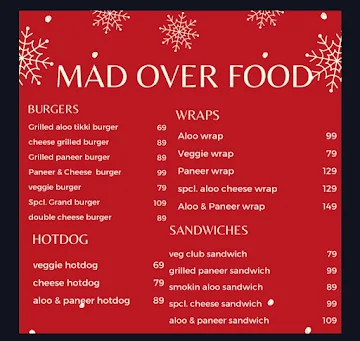 Mad Over Food menu 