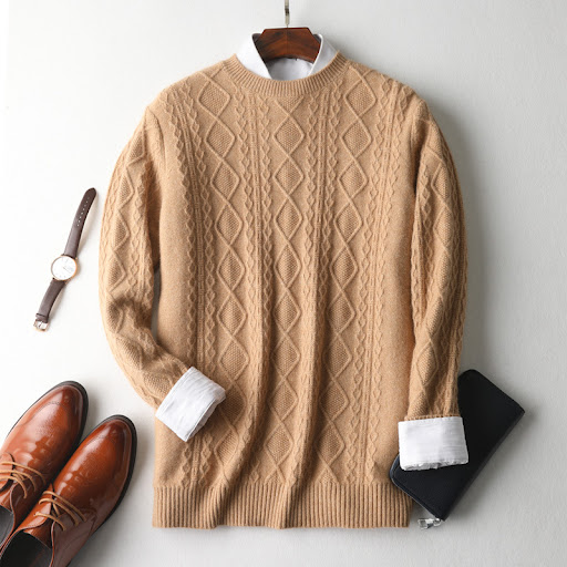 Title 2, Youth Round Neck Thick Solid Color Jacquard Cas...