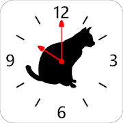 Cat silhouette Clock4