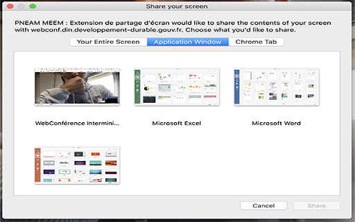 WebConf : Partage d'Écran