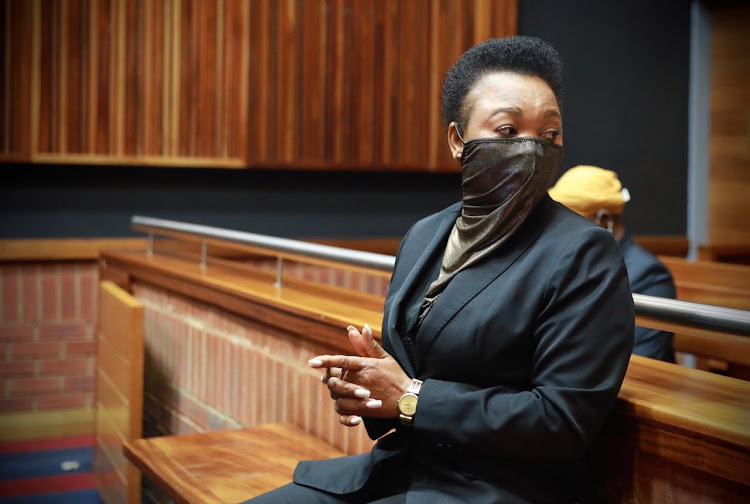 Deputy national commissioner Lt-Gen Bonang Mgwenya in the Palm Ridge magistrate's court in October, where she faced charges of corruption, fraud and money laundering.