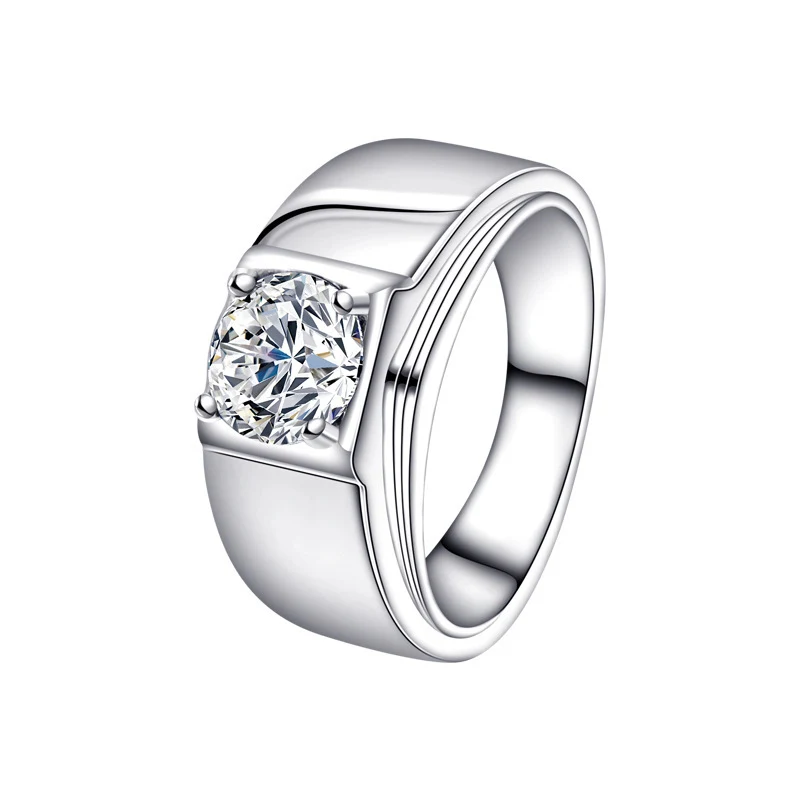S925 Mode ring met onregelmatige witte zirkonia. Hoogwaardige dames sieraden. Stijlvol en glanzend. Perfect als cadeau en voor dagelijks gebruik.