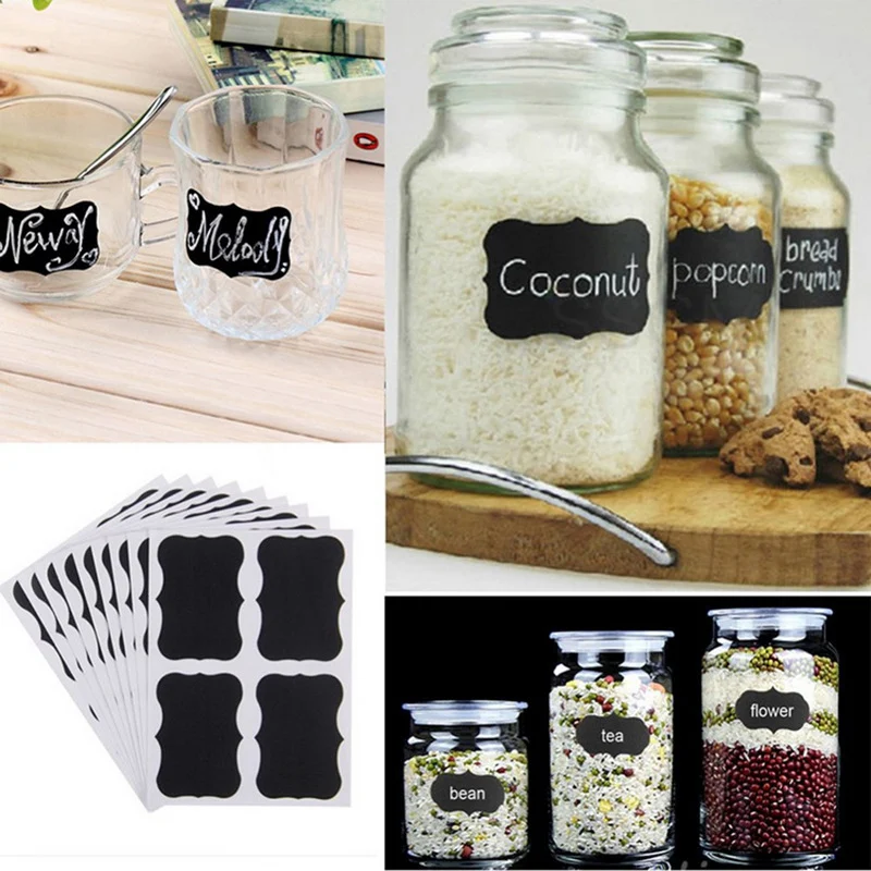 4 Paste A PVC krijtbord pasta label Eenvoudig aan te brengen, herbruikbaar, waterbestendig. Ideaal voor organisatie, beschrijven en decoratie.