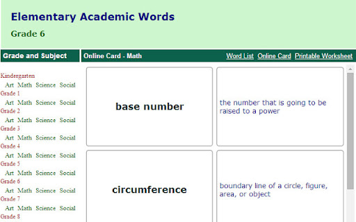 Elementary Academic circumference 