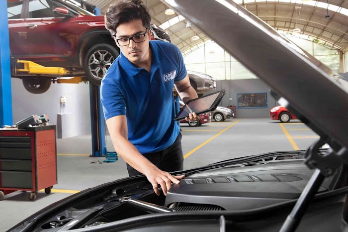 checking the car engine