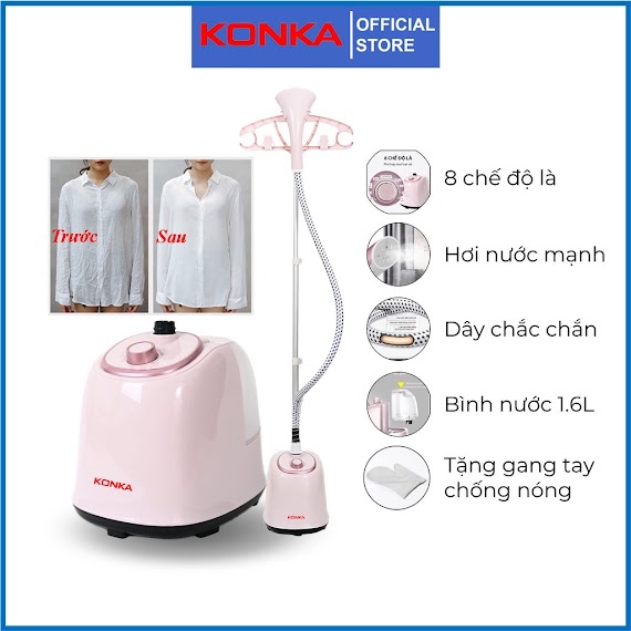 Bàn Là Hơi Nước Cây Konka Kz - Gt19 Nhập Khẩu Chính Hãng, Tiện Lợi Dễ Sử Dụng, Phù Hợp Mọi Loại Vải