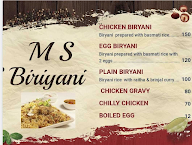 MS Biriyani menu 1