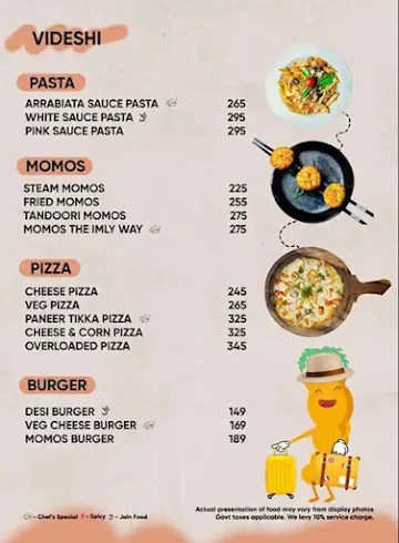 Imly Affair menu 