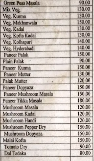 Hotel Tasvi menu 4