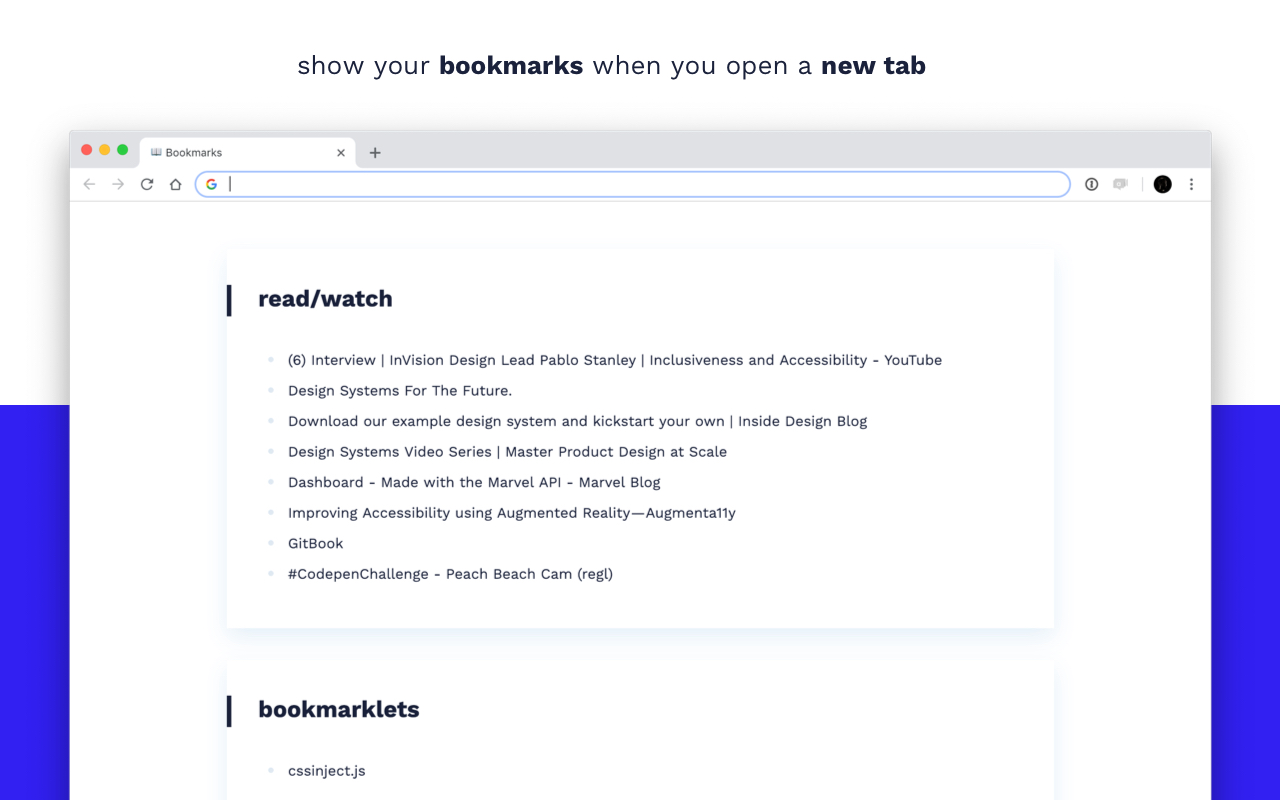 Bookmarks Tab Preview image 1