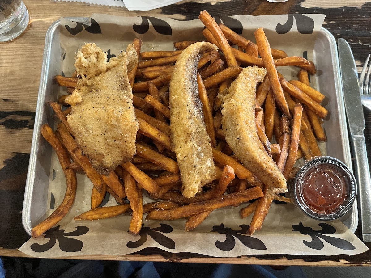 Fish and Chips with Sweet Potato Fries