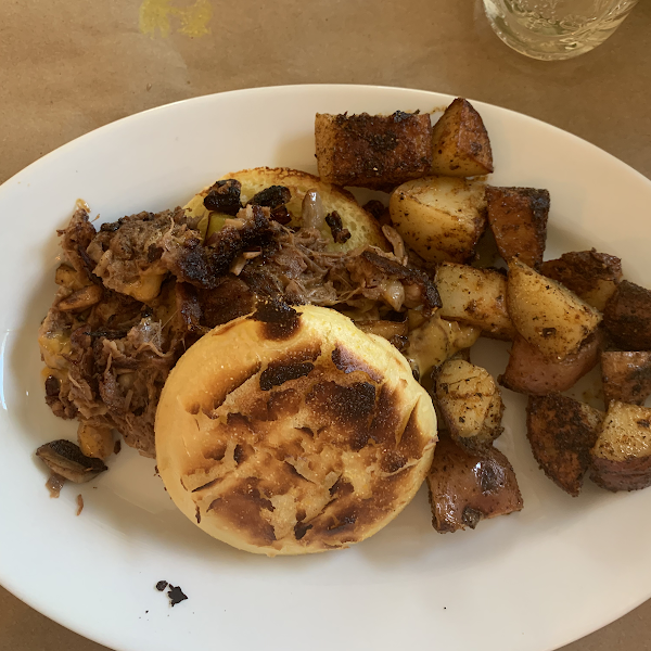 The Bomb sandwich with GF bun and BBQ jackfruit