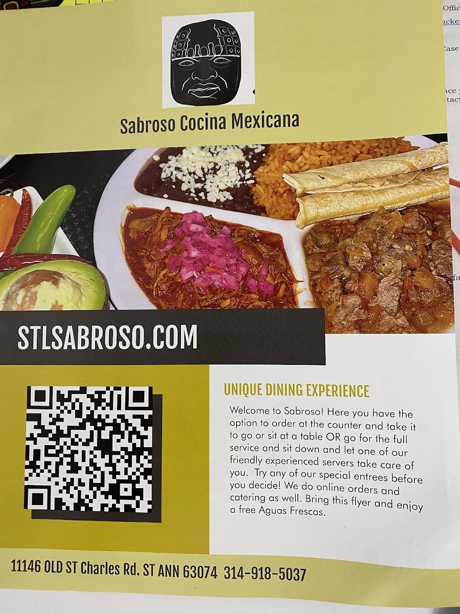 Sabroso Cocina Mexicana gluten-free menu