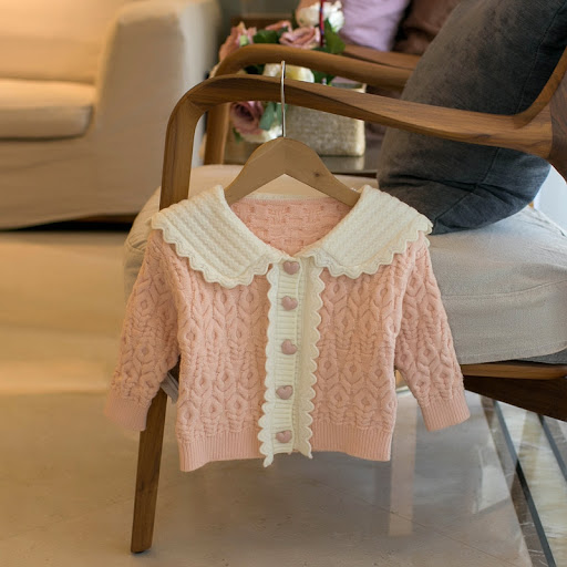 Title 1, Girls Korean Style Lapel Cardigan Sweater. Sof...