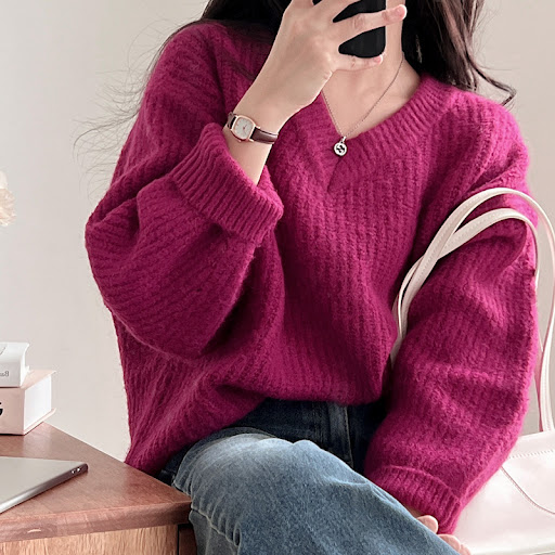 Title 26, Loose Large Long-sleeved Knitted Top For Women