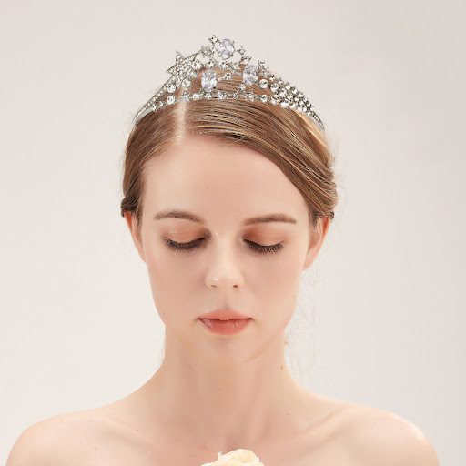 Title 2, Zircon Star Bride Crown Princess. Sparkling ele...