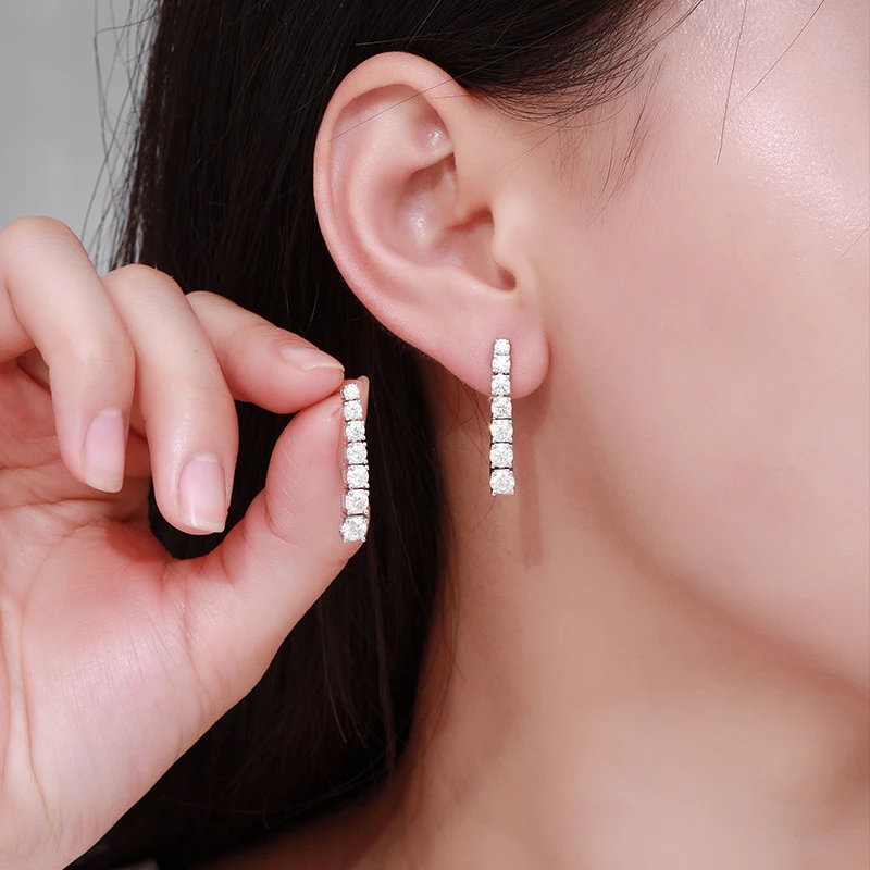 Moissaniet lange kwast oorbellen voor dames, elegant en luxe, hoogwaardig design, niche design, zoet, perfect voor een verfijnde uitstraling.