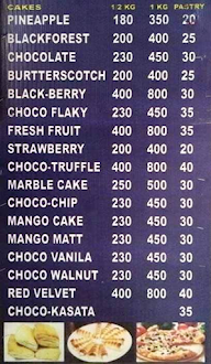 The Cake Corner menu 1