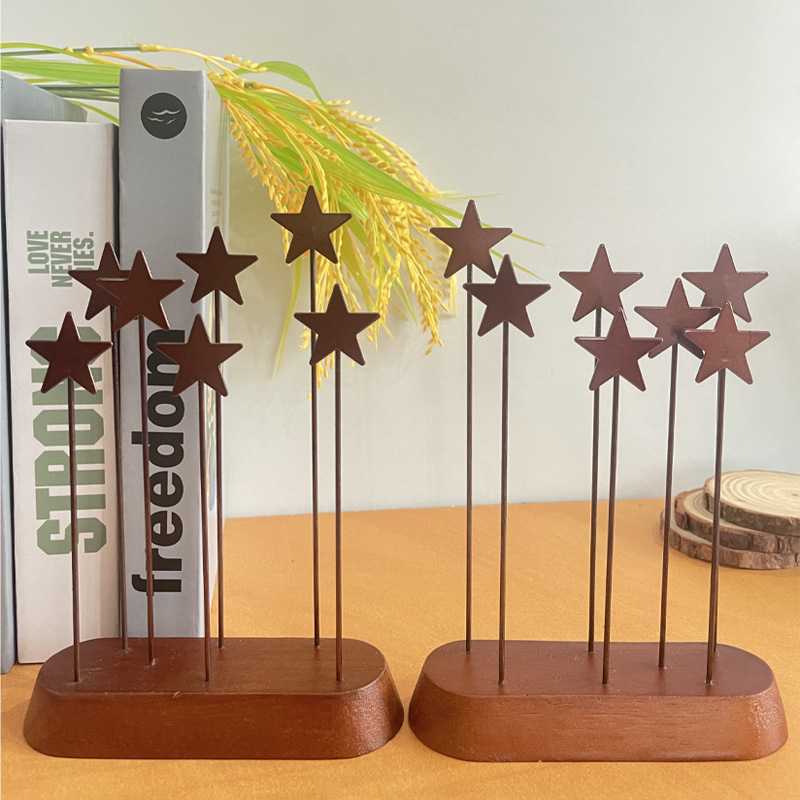Weihnachts-Deko-Set, Metallsterne und Holzpflanzen