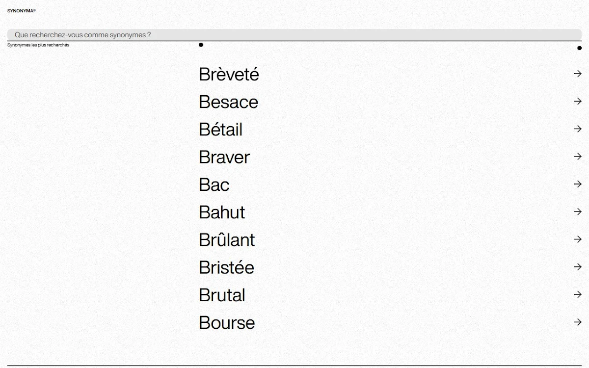 Captura de Free GTP3-powered French synonym website