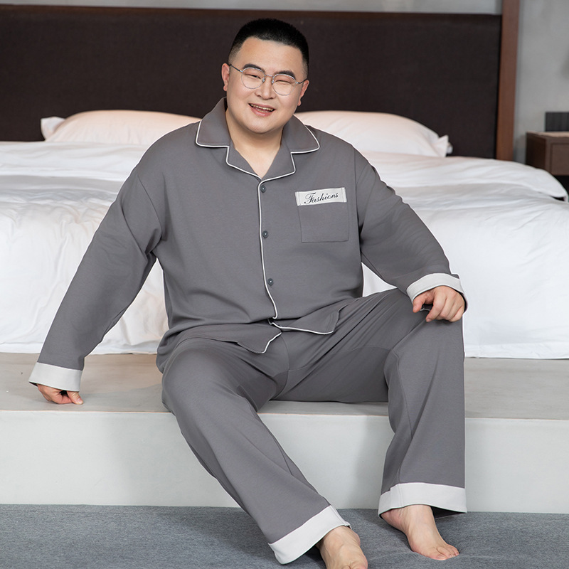 Men's Pajama Set, Cotton, Long Sleeve, Plus Sizes