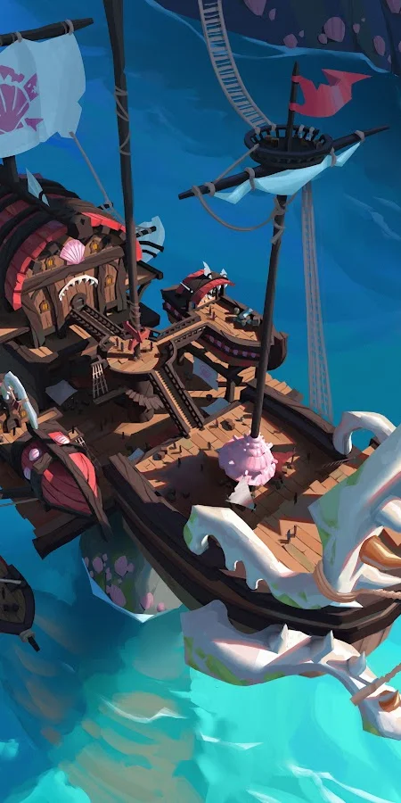 Pirate Ship With Bone Figurehead 8K Phone Wallpaper