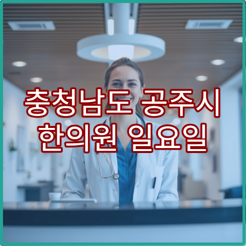 충청남도 공주시 한의원 일요일 진료 병원 한방 진통·면역력 상담 가능