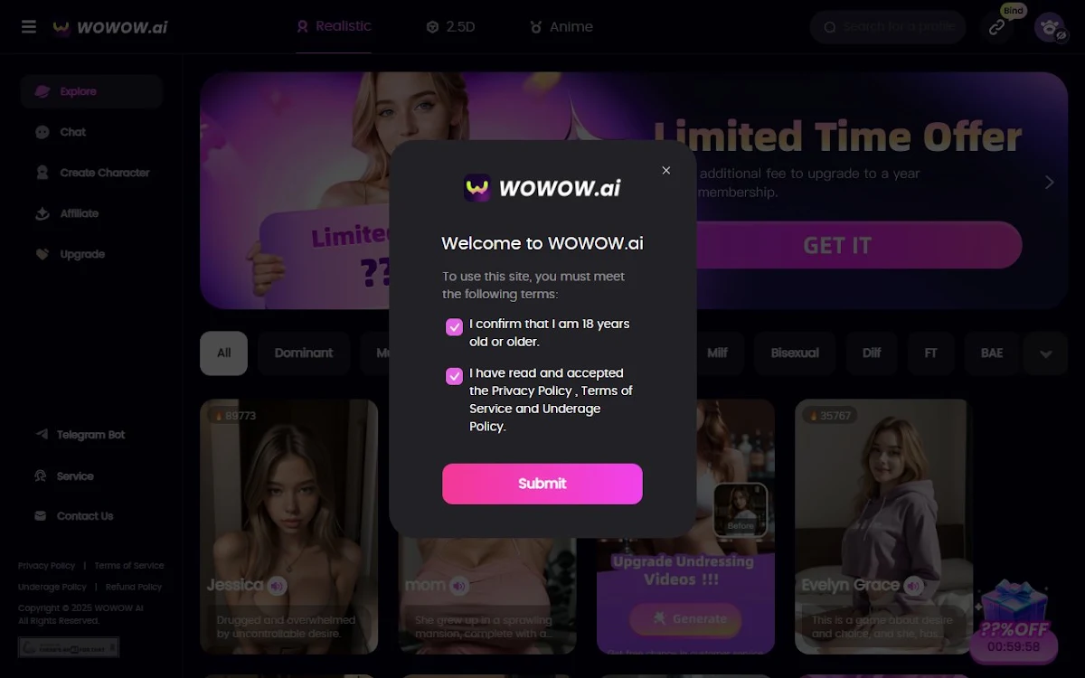 Captura de WOWOW AI