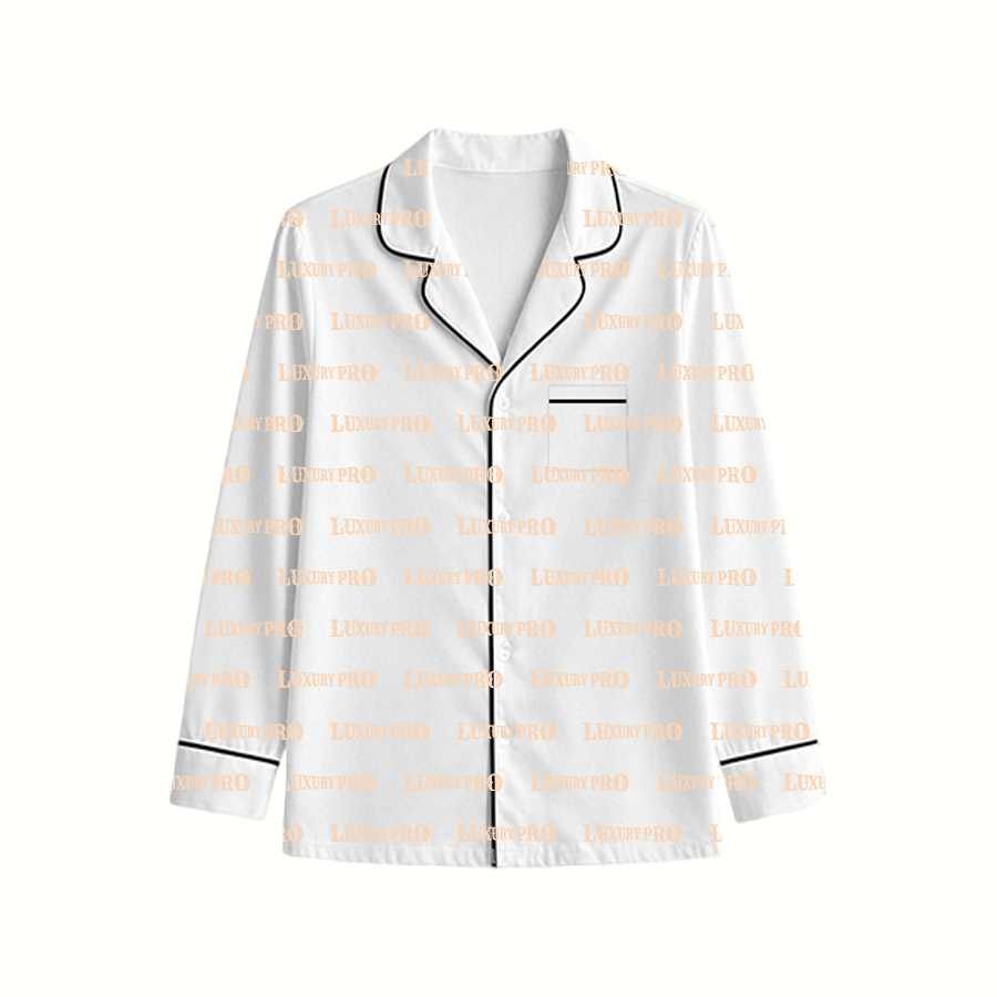 AOP NGO children's long sleeved pajamas with piping