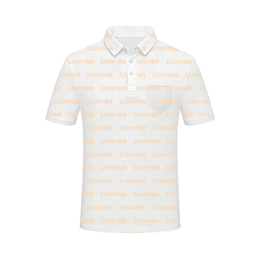 AOP FDM Kids collared button polo with pocket