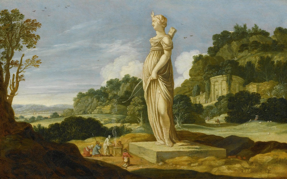 Landscape With Worshippers At The Altar Of Diana Circa 1650