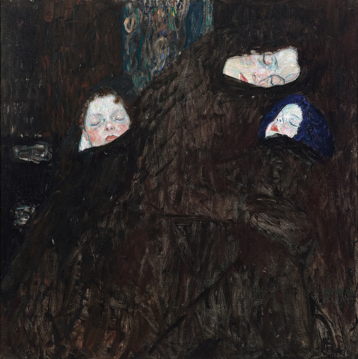 Mother with two children family 1909