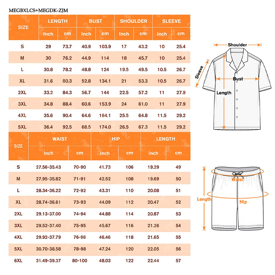 AOP MEG Cuban Collar Shirt & All Over Print Beach Shorts Set (Slub Linen)
