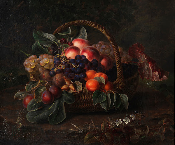 Stillleben mit Früchtekorb 1845